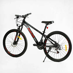 Велосипед підлітковий на зріст 135-155 см, 26 дюймів, Чорний, спортивний, рама 13 дюймів, 21 швидкість, PH-26410