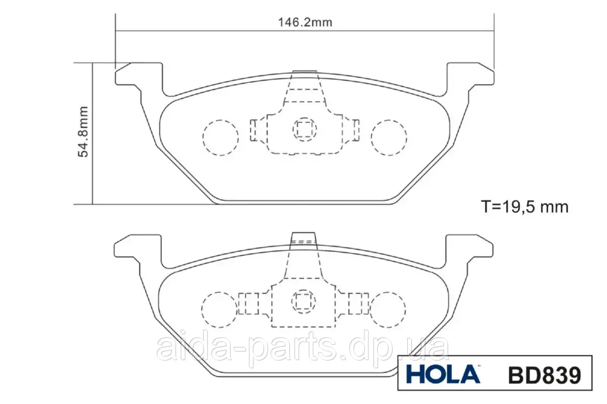 Колодка гальмівна передня (4 шт.) BD839 (FDB1094) HOLA