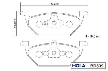 Колодка гальмівна передня (4 шт.) BD839 (FDB1094) HOLA