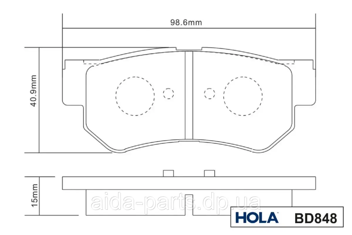 Колодка гальмівна задня (4 шт.) Hyundai Sonata (FDB1606)  HOLA (BD848) Хюндай Саната