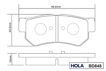 Колодка гальмівна задня (4 шт.) Hyundai Sonata (FDB1606)  HOLA (BD848) Хюндай Саната