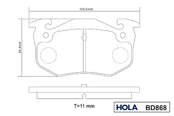 Колодка гальмівна задня (4 шт.) Renault Symbol (FDB558)  HOLA (BD868)