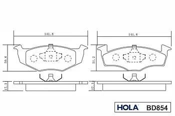 Колодка гальмівна передня (4 шт.) Skoda Fabia (FDB1101) HOLA (BD854) Шкоду Фабія