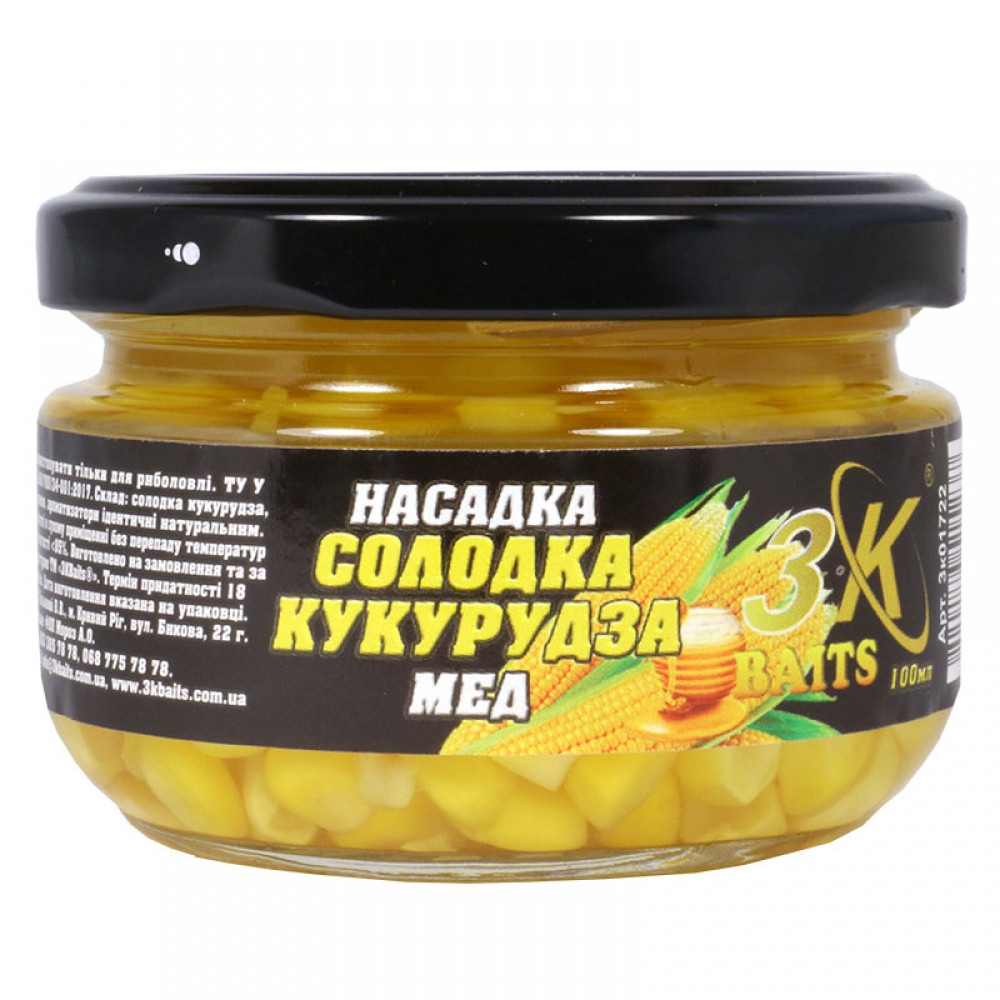 Насадка 3KBaits Солодка кукурудза Premium Мед 100 мл (3KB1659)