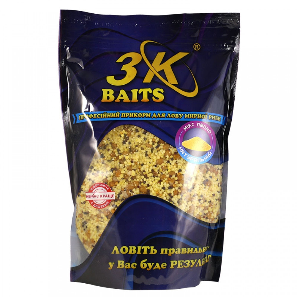 Зерновий мікс 3KBaits пшено Натуральний 1000 г (3KB1672)