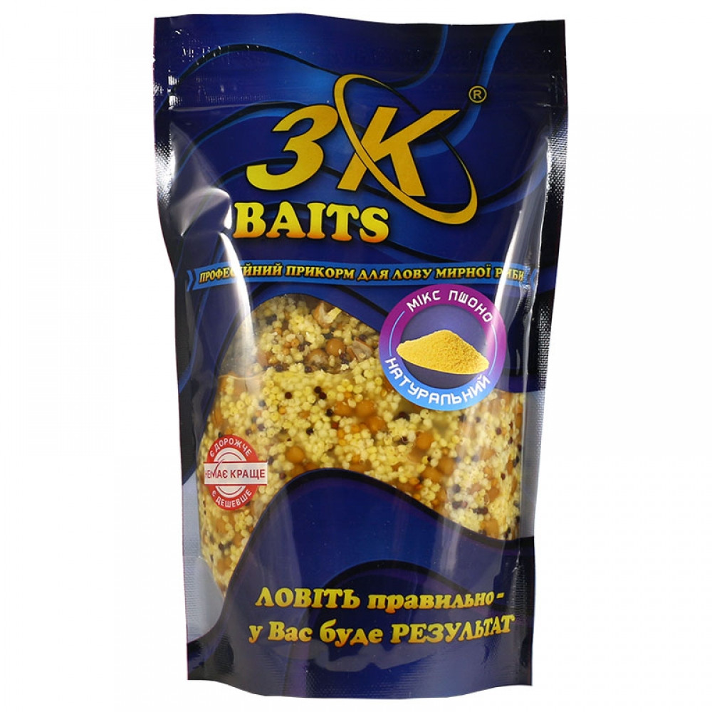 Зерновий мікс 3KBaits пшено Натуральний 500 г (3KB1677)