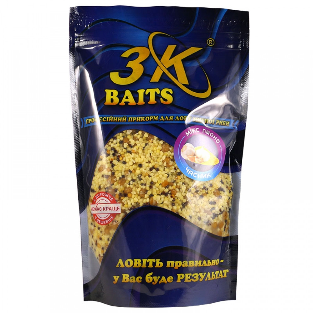 Зерновий мікс 3KBaits пшено Часник 500 г (3KB1679)
