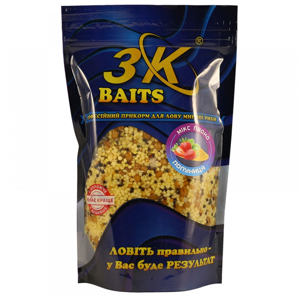 Зерновий мікс 3KBaits пшоно Полуниця 500 г (3KB1680)