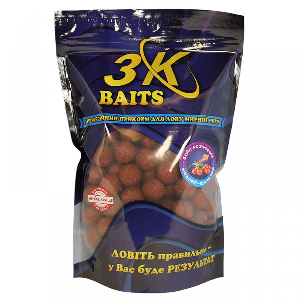 Бойл 3KBaits розчинний пиляльний Кальмар-клюква 20 мм 800 г (3KB1745)