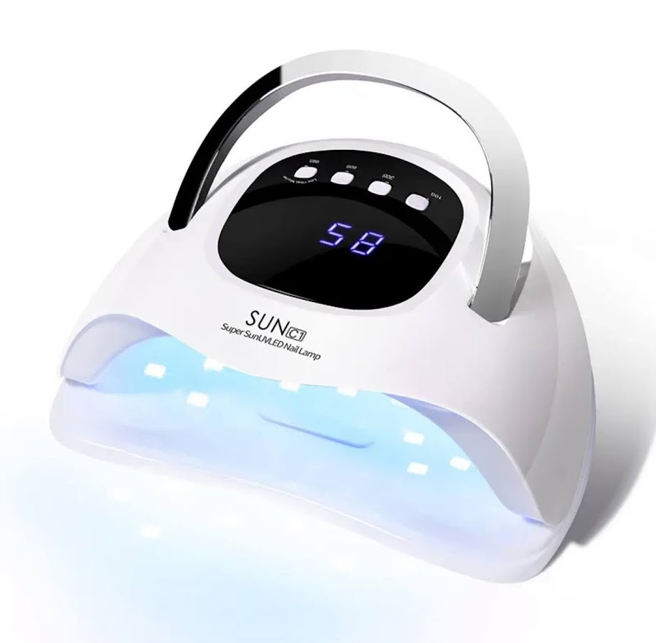 Лампа UV/LED Sun C1 на 288 Вт., з дисплеєм та датчиком руху - для манікюру та педикюру Білий