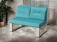 Розбірний диван для бару, кафе, ресорану, салону в стилі ЛОФТ ( голубий з білим)