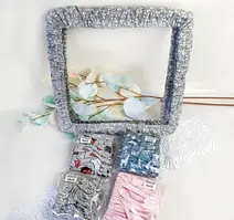 Чохол-захист на раму Calin 35x35 Рослинний принт на сірому