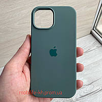 Чехол Silicone case iPhone 15 Pine Green ( Силиконовый чехол iPhone 15 с микрофиброй )