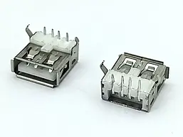 Гніздо USB-A SMD на плату USB-02-FS-90