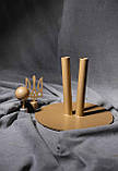 Тримач для двох прапорів у кабінет з металу, золотистий, фото 3