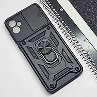 Чохол на Samsung A06 протиударний зі штокою та кільцем під тримач (Чорний) / чохол для самсунг а06