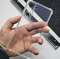 Силиконовый прозрачный чехол с усилиными углами для Samsung Galaxy S21FE противоударный чехол на самсунг c21фе