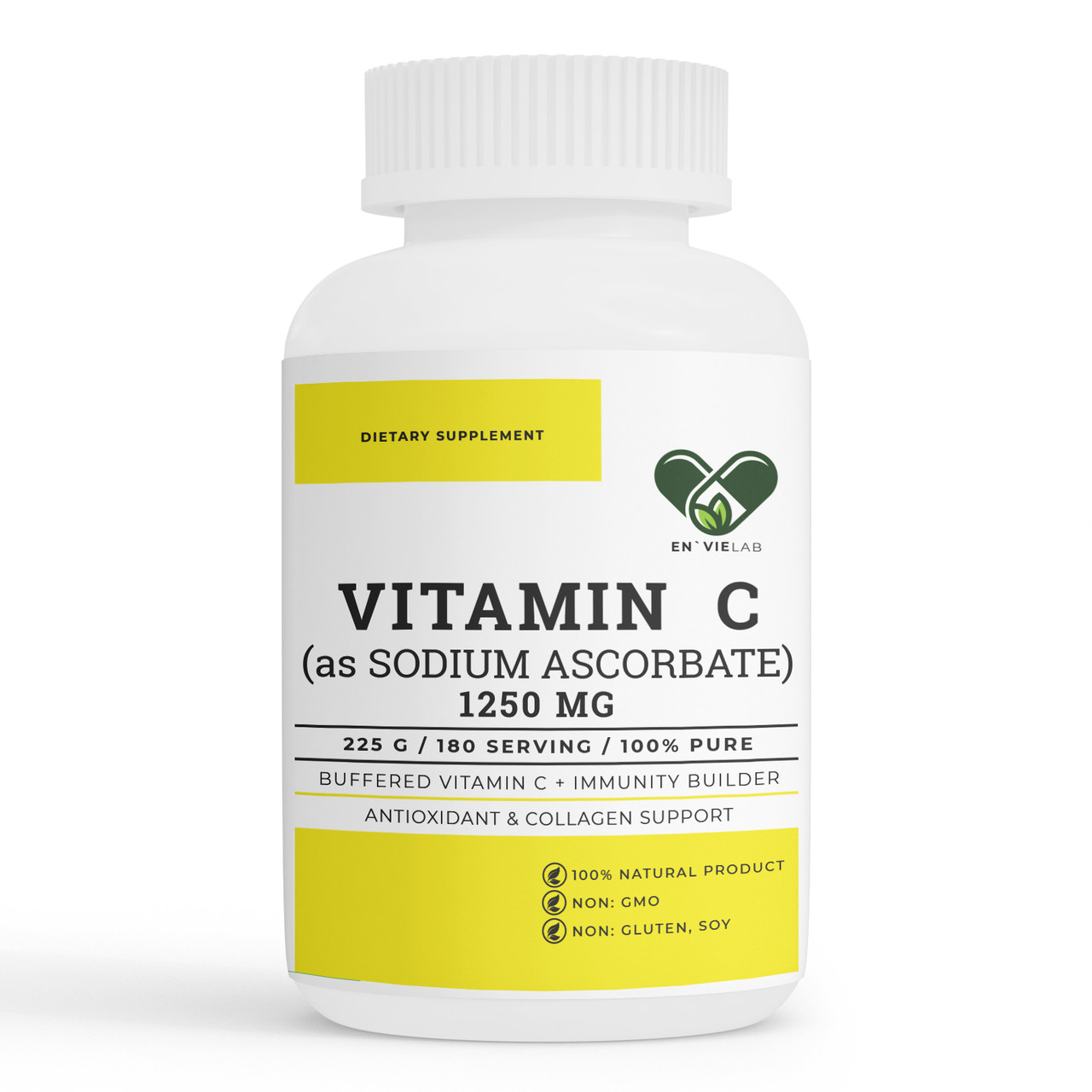 Вітамін С (аскорбат натрію) найкраща форма 225 мг. Envie Lab, фото 1