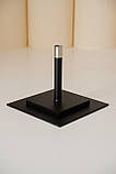 Тримач для одного прапора підлоговий, квадратний в кабінет з металу з нержавійкою 320 мм, чорний, фото 2