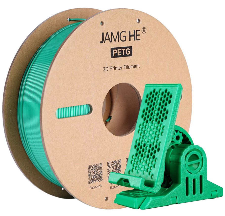 Пластик в котушці для 3D друку PETG (Copet) Jamg He 1,75 мм 1 кг зелений (Green)