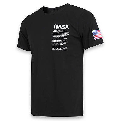 Футболка чоловіча чорна NASA з принтом №4 Ф-10 BLK L(Р) 20-815-020-001
