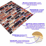 Декоративна 3D панель самоклейка під цеглу сіро-синій Катеринославський 700х770х5мм (048) SW-00000027, фото 2