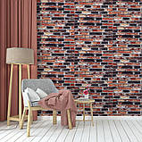 Декоративна 3D панель самоклейка під цеглу сіро-синій Катеринославський 700х770х5мм (048) SW-00000027, фото 5