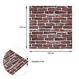 Декоративна 3D панель самоклейка під цеглу червону Катеринославський 700х770х5мм (043) SW-00000031, фото 3
