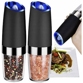 Комплект 2 шт Млин електричний для спецій, від батарейок, Spice bottle electronic / Подрібнювач для солі та перцю / Перечниця