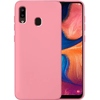 Чехол для Samsung A30 (SOFT Silicone Case) розовый цвет с микрофиброй.