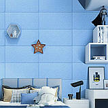Самоклеюча 3D панель блакитні блоки 700х600х5мм (367), фото 5
