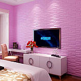 3D панель самоклеюча кладка пурпурна 700х770х4мм (332) SW-00001349, фото 3