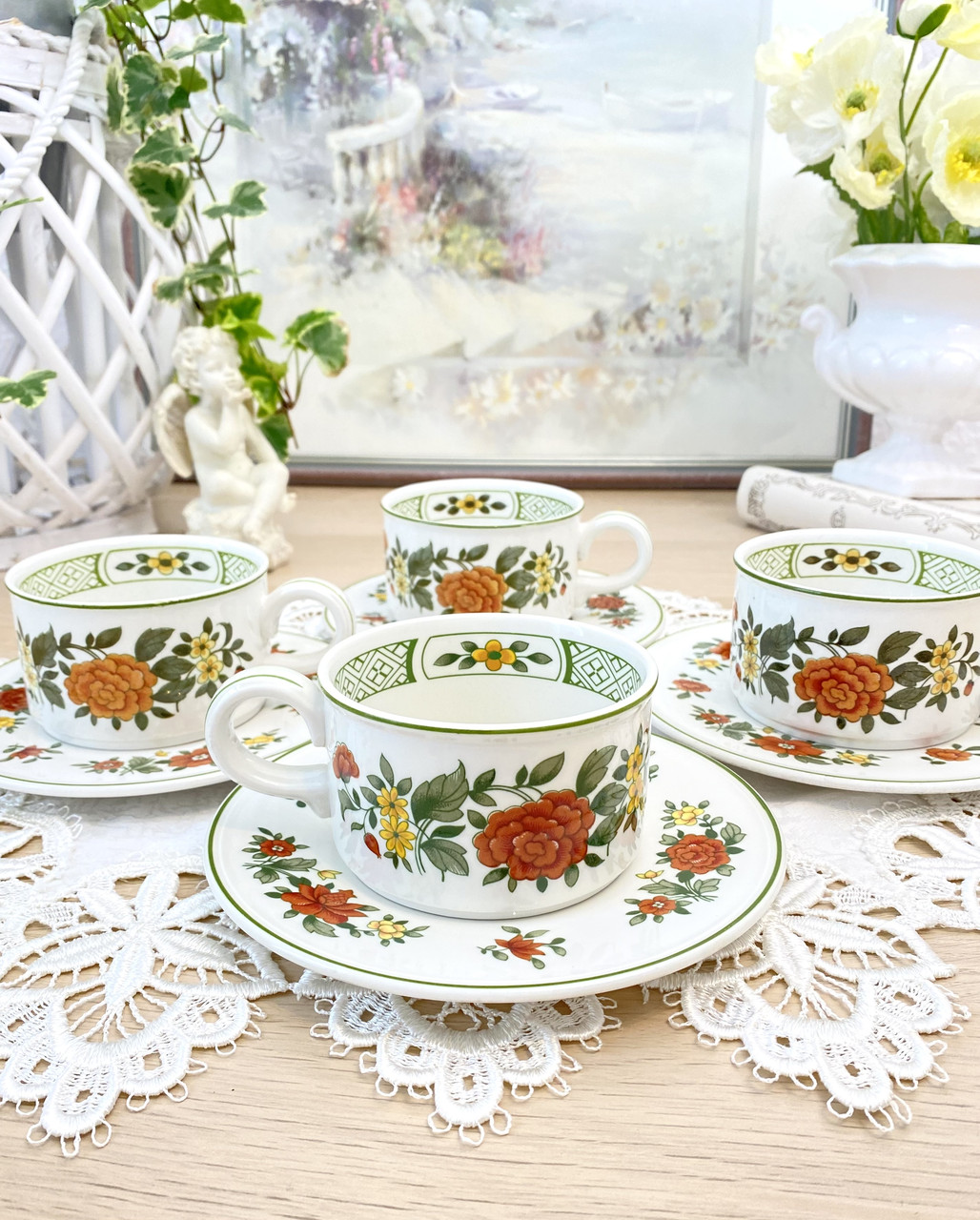 Німецька чайна двійка, сет, фарфорова чашка та блюдце, Villeroy & Boch, Summer Day, Німеччина
