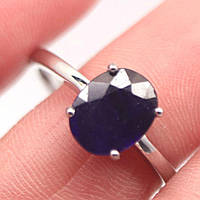 Сапфір синій срібна каблучка, 2244КС