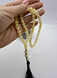 Красиві чотки з бурштину на 66 бусин , мусульманські чотки з бурштину , чотки з бурштину, чотки з бурштина, фото 3