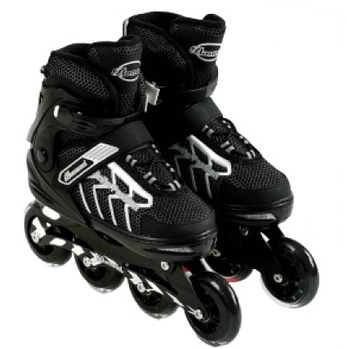 Ролики дитячі (39-42 розмір, колеса PU) 90517-L Чорно-сірі | Роликові ковзани розсувні