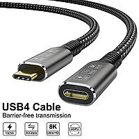 Кабель CableDeconn USB4 8K, 0,8 м, Thunderbolt 4, совместимый с USB 4 Type-C, удлинительный кабель «папа-мама»