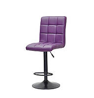 Барний оксамитовий сірий стілець з підставкою для ніг для салонів краси та кафе AUGUSTO BAR CH-Base