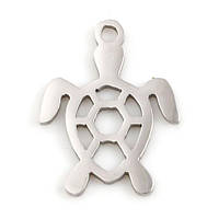 Підвіска Finding Кулон шарм черепаха Сталистий Нержавіюча сталь 16 мм x 12 мм