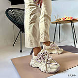 Женские трендовые кроссовки на высокой подошве с толстыми шнурками, фото 8