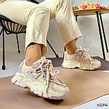 Женские трендовые кроссовки на высокой подошве с толстыми шнурками, фото 9