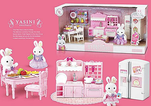 Іграшковий набір кухонних меблів 6617 із флоксовим зайчиком і аксесуарами., фото 2