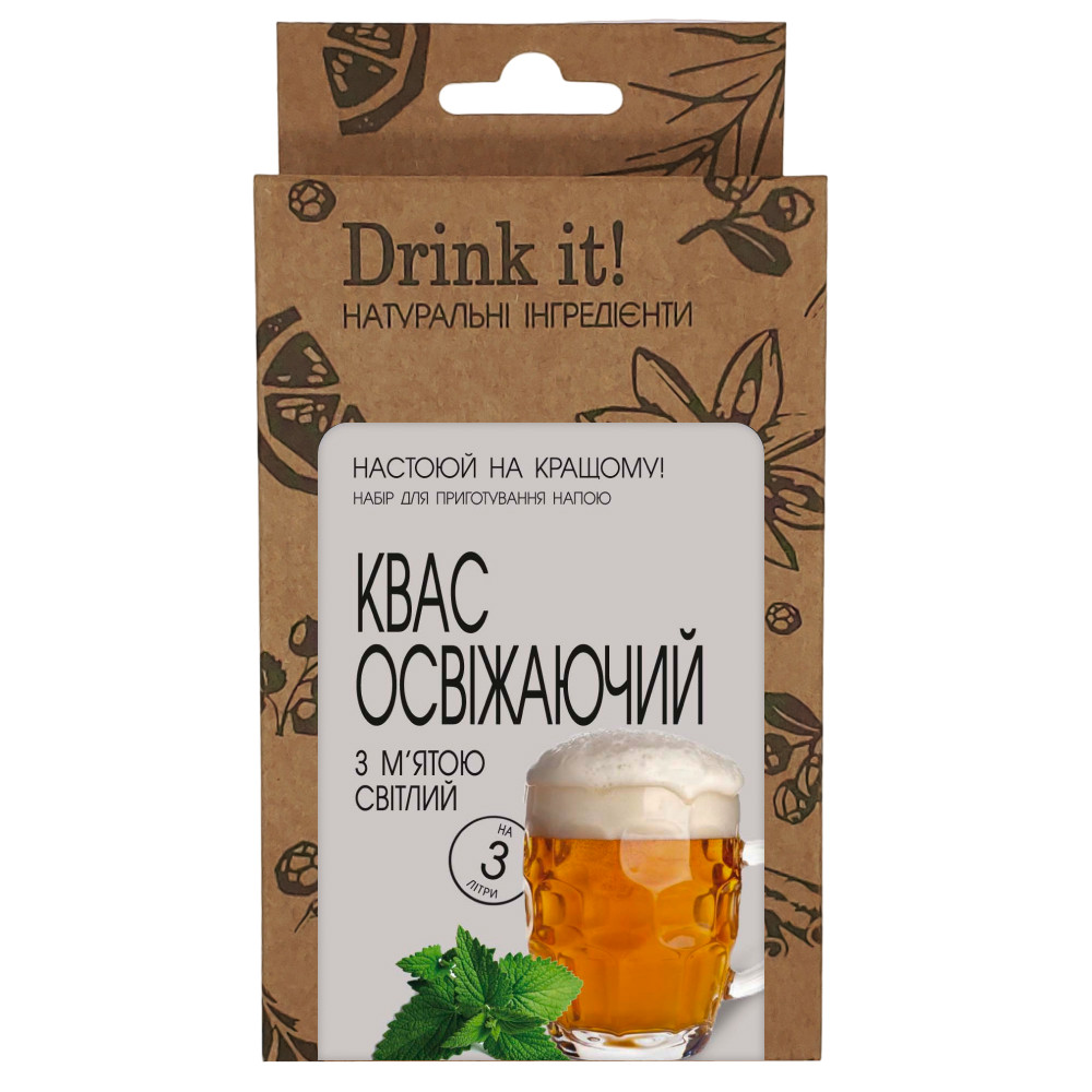 Набір для настоювання Drink it Квас освіжаючий з м'ятою світлий