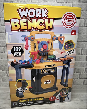 Дитячий набір інструментів “Work Bench 661-510"звуки,підсвічування, електричний шуруповерт,102 елементи., фото 4