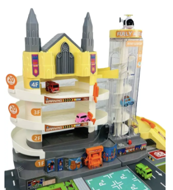 Дитяча ігрова "Парковка-гараж W 503-4" 4 поверхи, 4 машинки, ліфт зі світловими і звуковими ефектами.