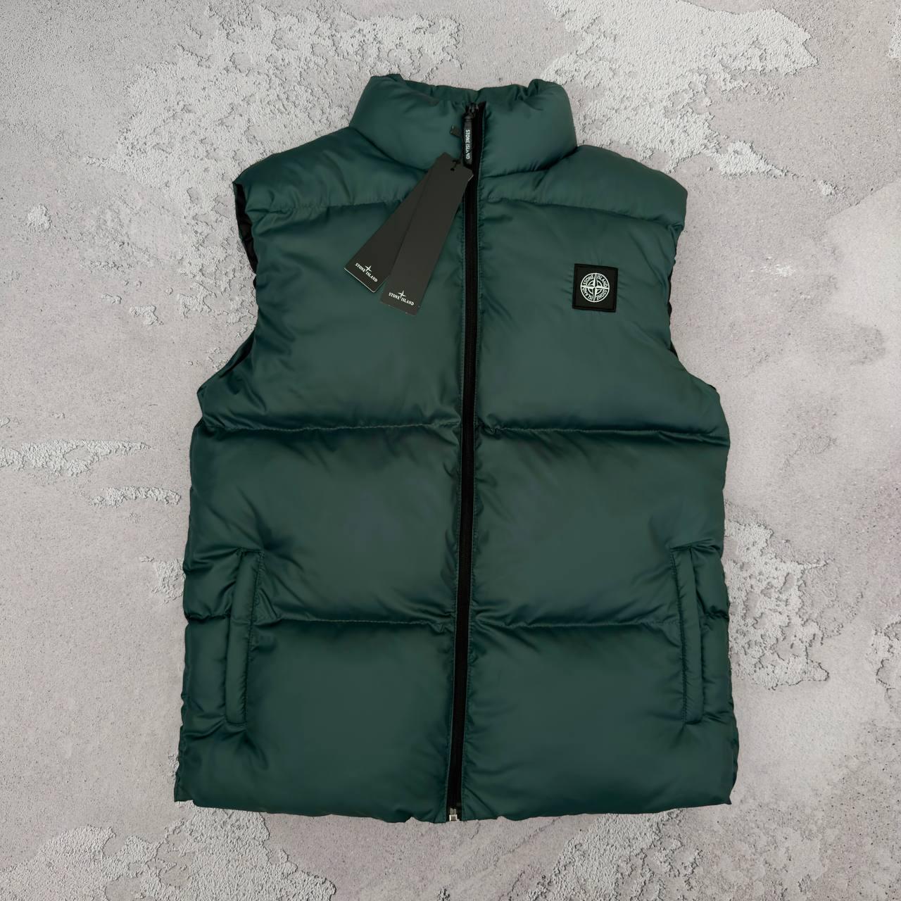 Чоловіча жилетка Stone Island оливкова демісезонна весняна осіння | Безрукавка стеганна Стон Айленд
