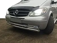 Губа нижняя двойная ST014 (нерж) 70/48мм для Mercedes Viano 2004-2015 гг