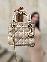 Женская сумка Dior mini (cream) 19x16x9