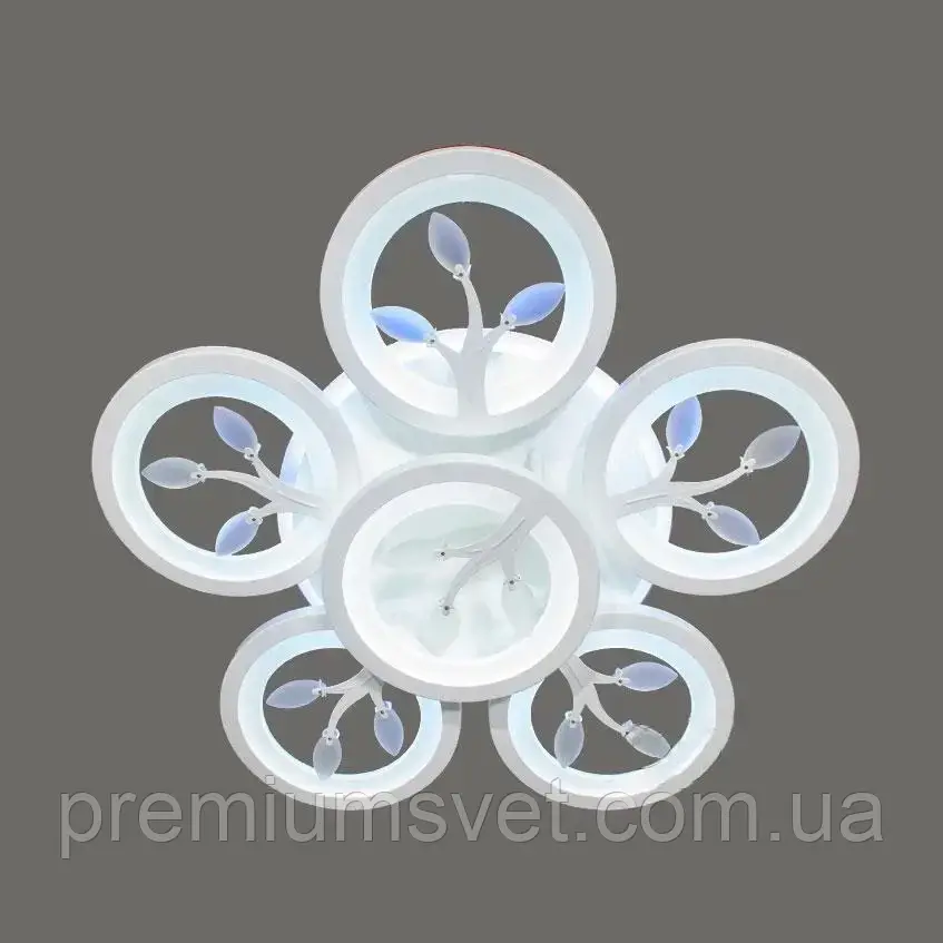 Люстра світлодіодна стельова 6688/5+1 WH LED 3color dimmer