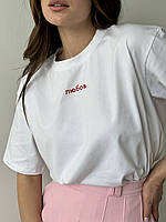 Белая женская футболка с модной надписью Любовь в стиле оверсайз
